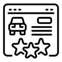 Car review icon outline vector. Online document vector