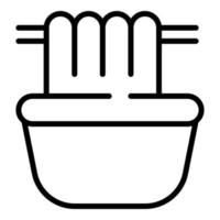 Late work bathtub icon, outline style vector