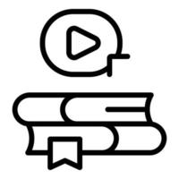 Video book icon outline vector. School education vector