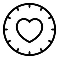 vector de contorno de icono de tiempo de cuidado del corazón. máscara de amor