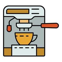 vector de contorno de color de icono de cafetera moderna