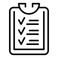 Regulated products clipboard icon, outline style vector