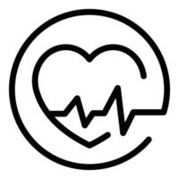 Heart pulse icon outline vector. Rate monitor vector