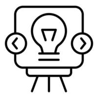 Bulb idea banner icon outline vector. Light design vector