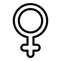 icono femenino de identidad de género, estilo de esquema vector