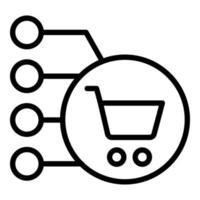 Regulated products cart icon, outline style vector