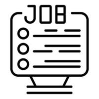 Online job icon outline vector. Video interview vector