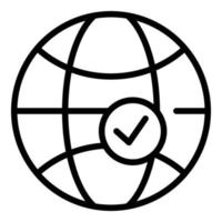 vector de contorno de icono de revisión global. mercado de negocios