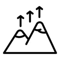 Mountains growing icon, outline style vector