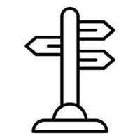 Direction pillar icon outline vector. Wood singpost vector