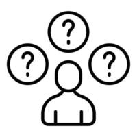 Ambiguity icon outline vector. Vuca uncertainty vector