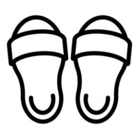 icono de objeto de zapatillas de casa, estilo de esquema vector