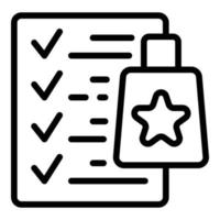 Approved product icon outline vector. Quality guarantee vector