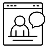 Web chat icon outline vector. Person call vector