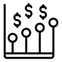 Marketing finance graph icon, outline style vector