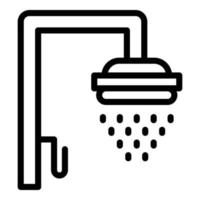 icono de baño con cabezal de ducha, estilo de esquema vector