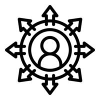 Manage project icon outline vector. Job work vector