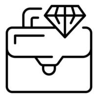 Diamond briefcase icon outline vector. Bank finance vector