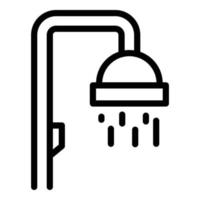 icono de lluvia de cabezal de ducha, estilo de esquema vector