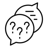 Question chat icon outline vector. Mark think vector