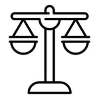 Judge balance icon outline vector. Justice weight vector