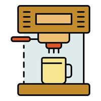 Modern coffee machine icon color outline vector
