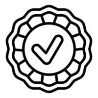 icono de emblema de productos regulados, estilo de esquema vector