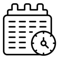 Late work calendar icon, outline style vector