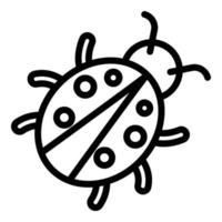 icono del zoológico de mariquitas, estilo de esquema vector