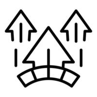 Level up icon outline vector. Game arrow vector