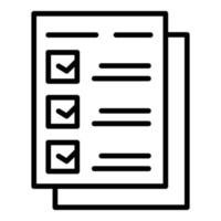 Work checklist icon outline vector. Check clipboard vector