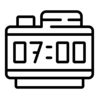 icono de reloj de alarma digital, estilo de esquema vector