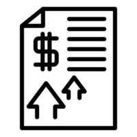 vector de contorno de icono de papel financiero. proyecto de trabajo