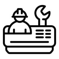 Repair air conditioner icon, outline style vector