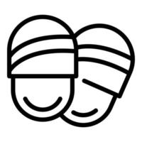 zapatillas de casa icono pequeño, estilo de contorno vector