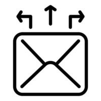 icono de correo de marketing, estilo de esquema vector