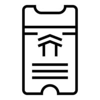 Subway ticket icon, outline style vector