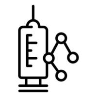 Regulated products syringe icon, outline style vector