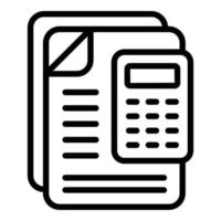 Regulated products calculator icon, outline style vector