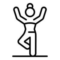 icono de yoga matutino, estilo de esquema vector