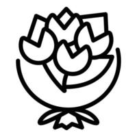 icono de ramo de flores de objeto, estilo de esquema vector