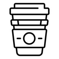 Late work coffee cup icon, outline style vector