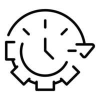 Late work gear time icon, outline style vector