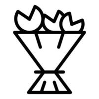 School flower bouquet icon, outline style vector