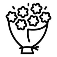 Fresh flower bouquet icon, outline style vector