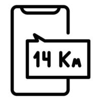 Taximeter distance icon, outline style vector