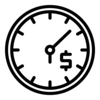 icono de tiempo de taxímetro, estilo de contorno vector