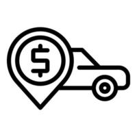 Taximeter car location icon, outline style vector