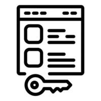 Key search engine icon, outline style vector
