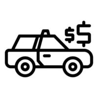 Taximeter city car icon, outline style vector